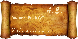 Adamek Enikő névjegykártya